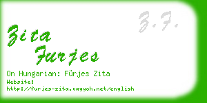 zita furjes business card