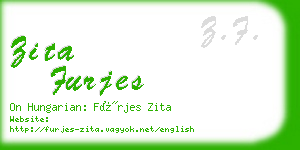 zita furjes business card